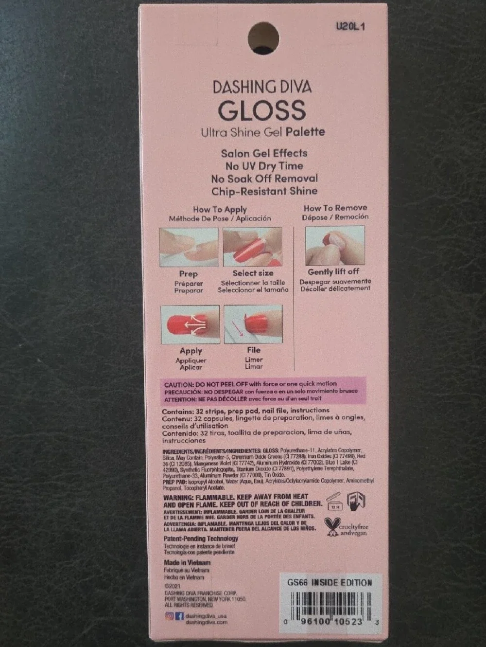 Dashing Diva Gloss Ultra Shine Gel Nail Strips - Mauve & Rose Gold